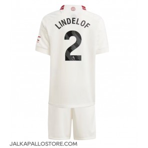 Manchester United Victor Lindelof #2 Kolmaspaita Lapsille 2023-24 Lyhythihainen (+ shortsit)
